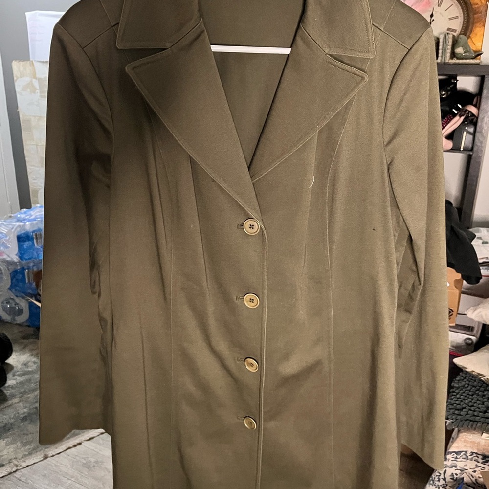 Caslon Green Trench Coat Classic Silhouette